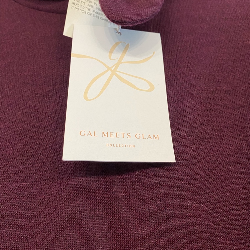 Gal Meets Glam Plum Bow-Detail Long-Sleeve Fit-and-Flare Dress - Picture 5 of 7